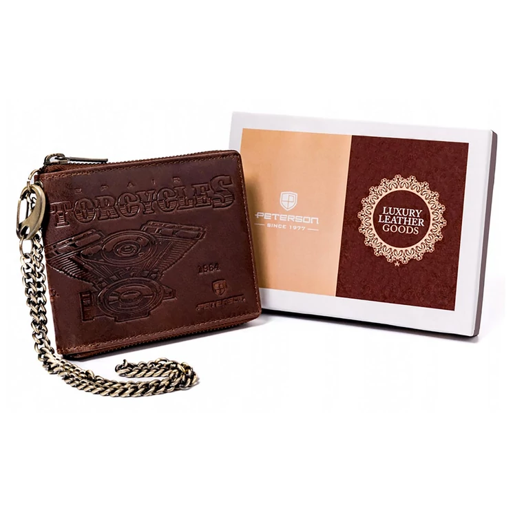 Peterson Valódi bőr motoros Pénztárca