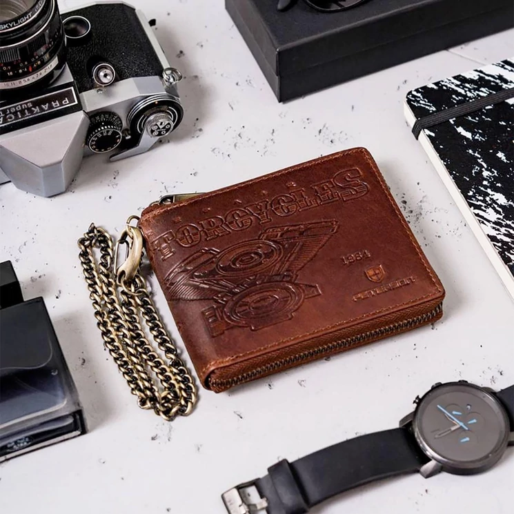 Peterson Valódi bőr motoros Pénztárca