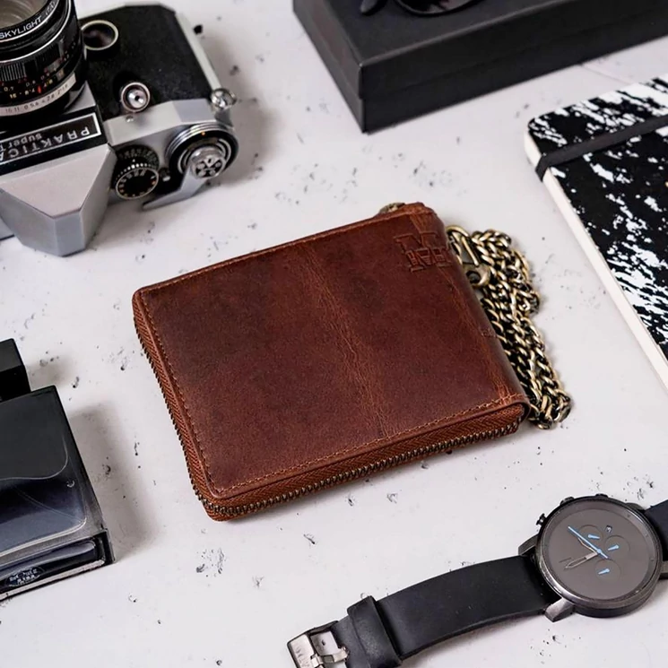 Peterson Valódi bőr motoros Pénztárca