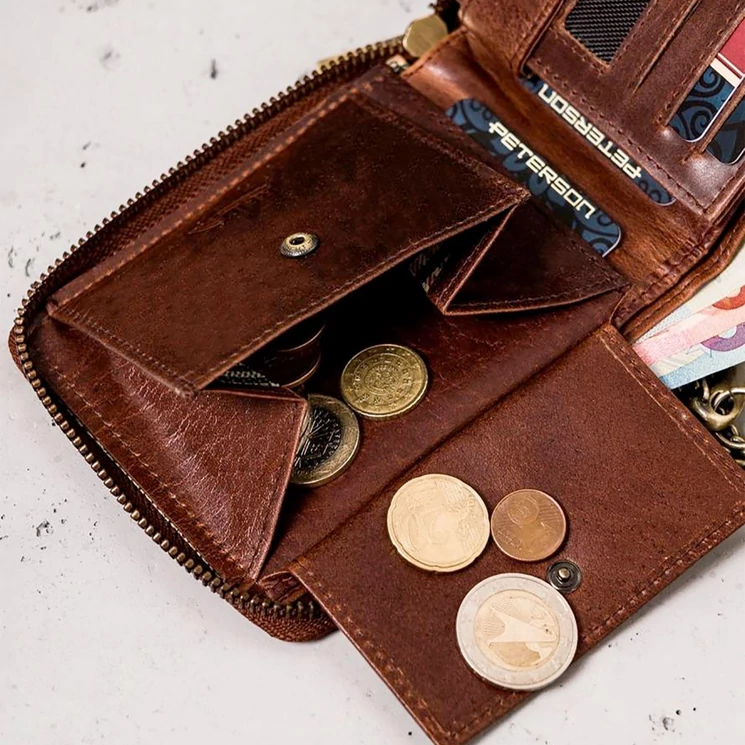 Peterson Valódi bőr motoros Pénztárca