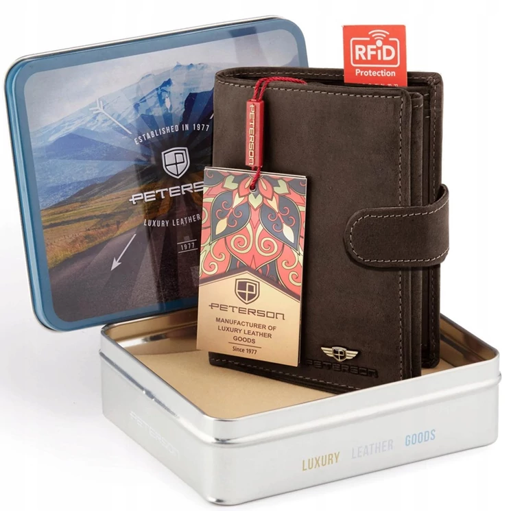 Peterson Valódi bőr Pénztárca