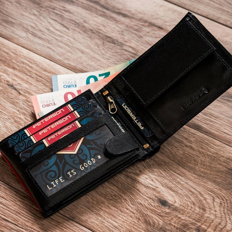 Peterson Valódi bőr Pénztárca