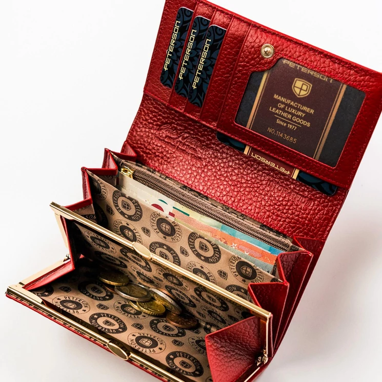 Peterson Valódi bőr Pénztárca