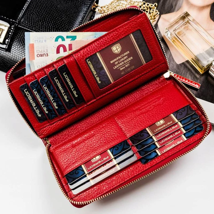 Peterson Valódi bőr Pénztárca