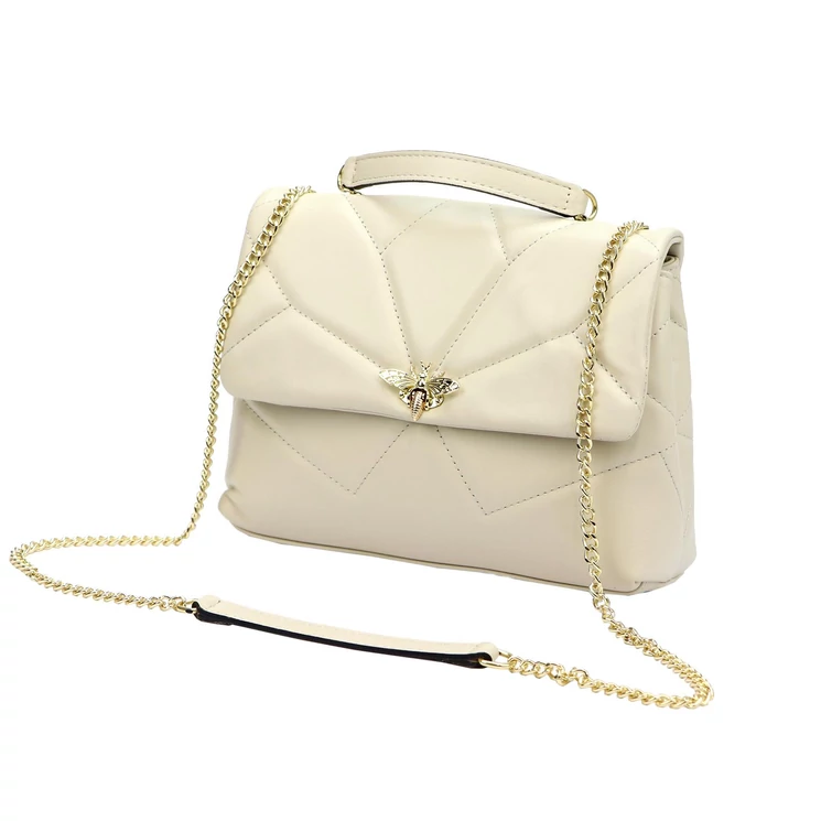 Bézs Valódi bőr női táska