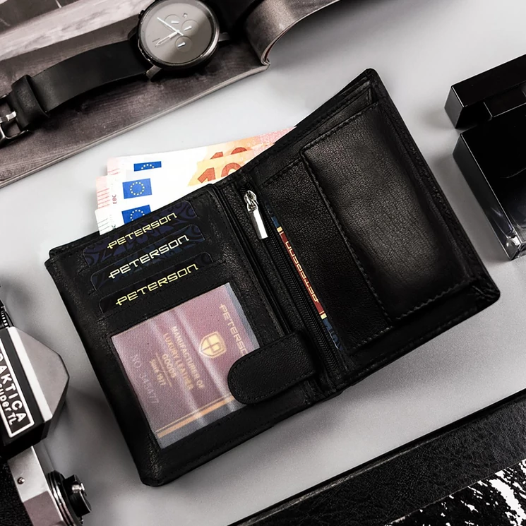 Peterson Valódi bőr Pénztárca