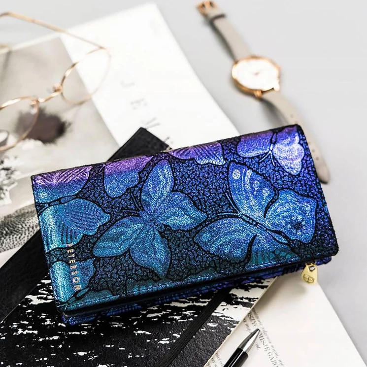 Pillangós  Valódi bőr Pénztárca piros színben