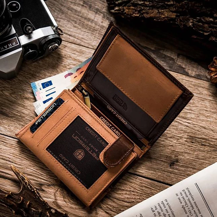 Valódi Bőr férfi pénztárca RFID védelemmel