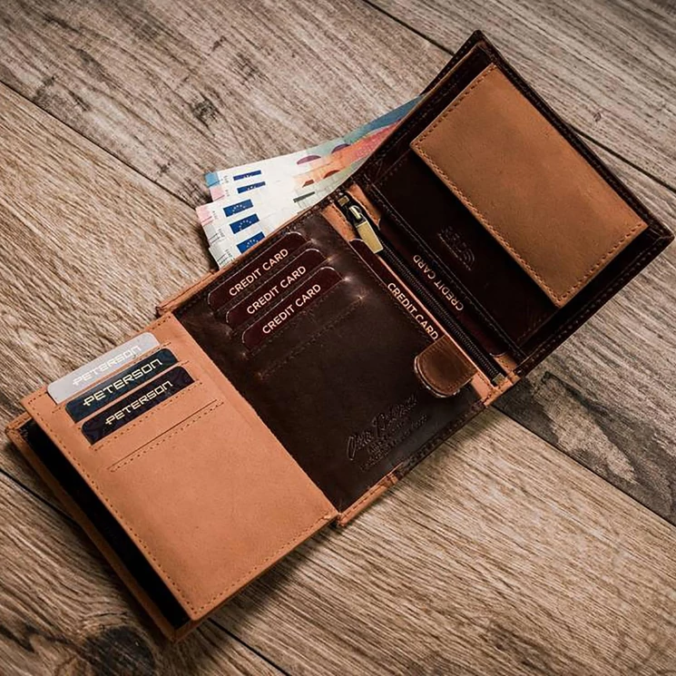 Valódi Bőr férfi pénztárca RFID védelemmel