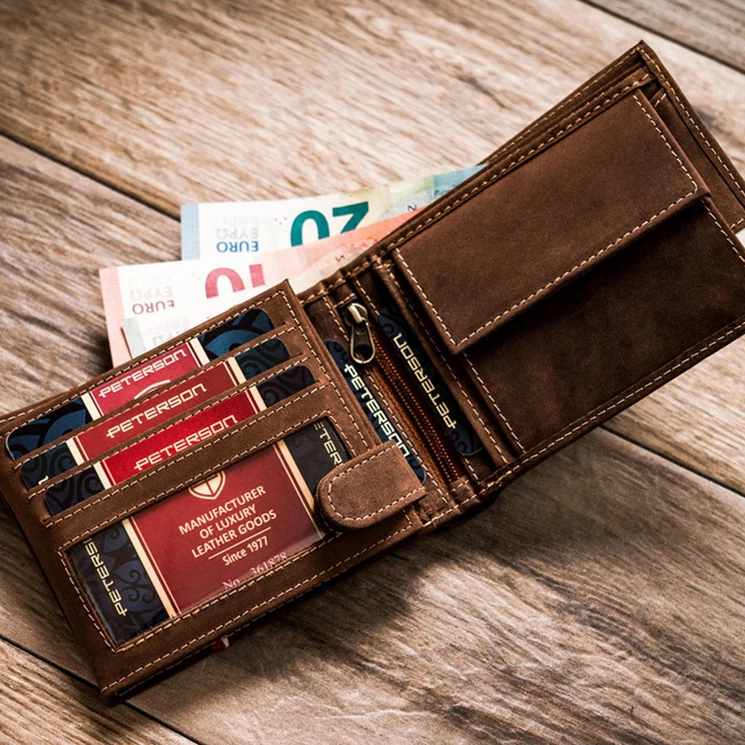 Peterson Valódi bőr Pénztárca