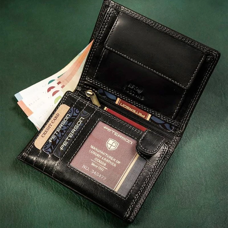 Peterson Valódi bőr Pénztárca