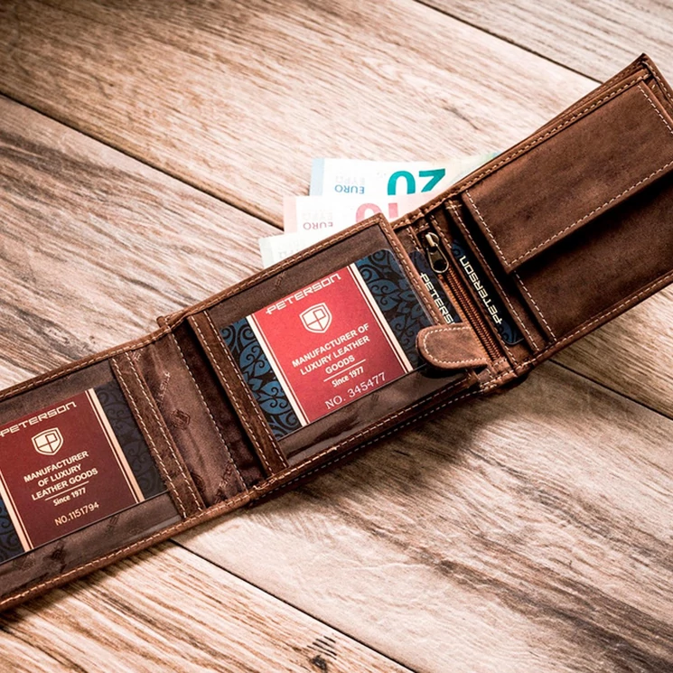 Peterson Valódi bőr Kamionos Pénztárca