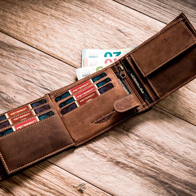 Motoros Valódi bőr Pénztárca