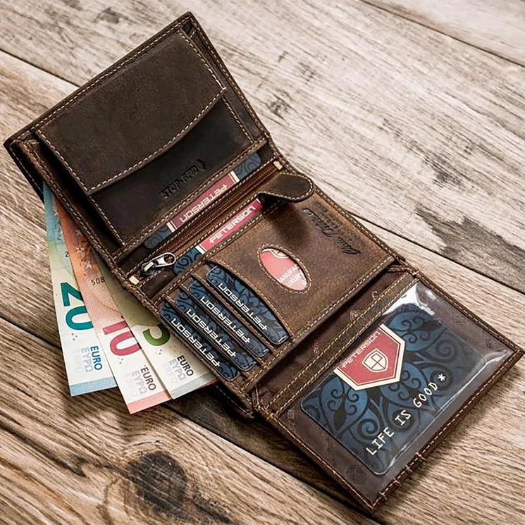 Peterson Valódi bőr Pénztárca