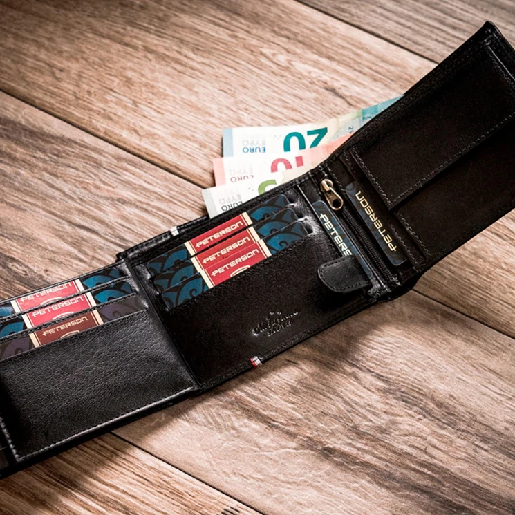 Peterson Valódi bőr Pénztárca