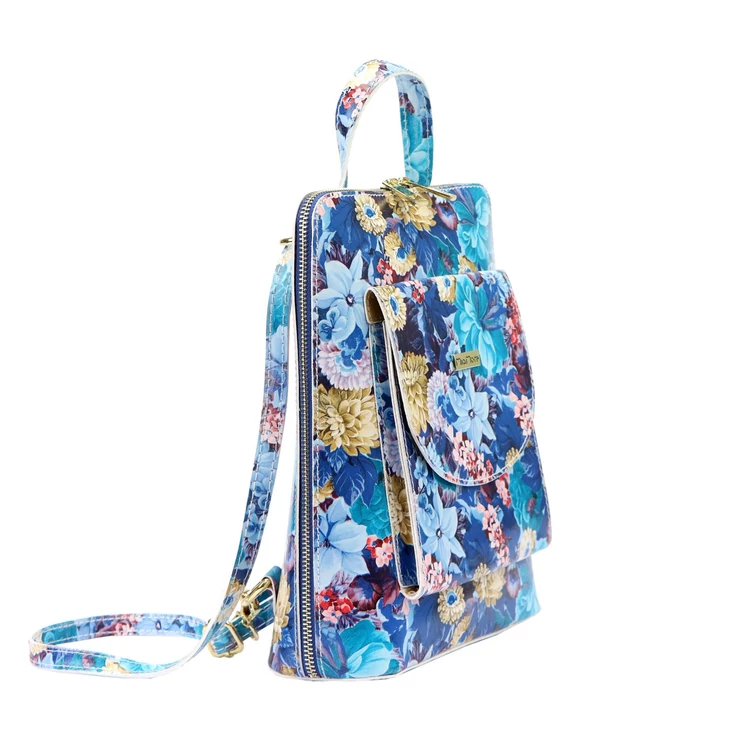 MiaMore Valódi bőr virágos Hátizsák