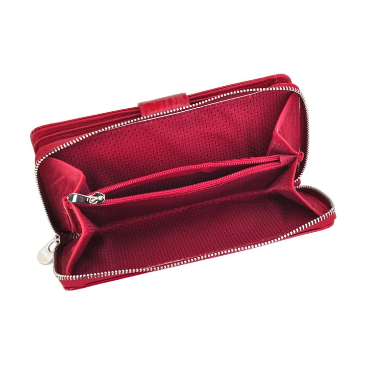 Jennifer Jones Valódi bőr piros női pénztárca