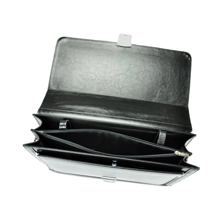 Stefania Valódi bőr Aktatáska fekete színben