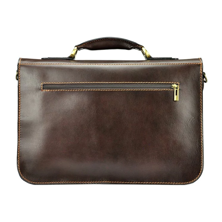 Gregorio Valódi bőr Tolltartós Aktatáska sötétbarna színben