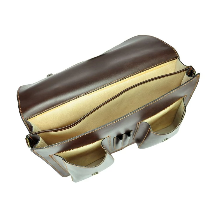 Gregorio Valódi bőr Tolltartós Aktatáska sötétbarna színben