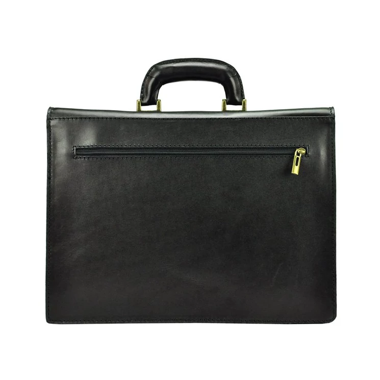 Gregorio Valódi bőr egyrészes Aktatáska fekete színben