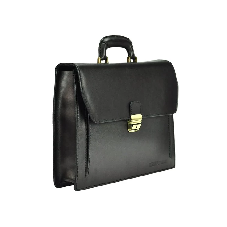 Gregorio Valódi bőr egyrészes Aktatáska fekete színben