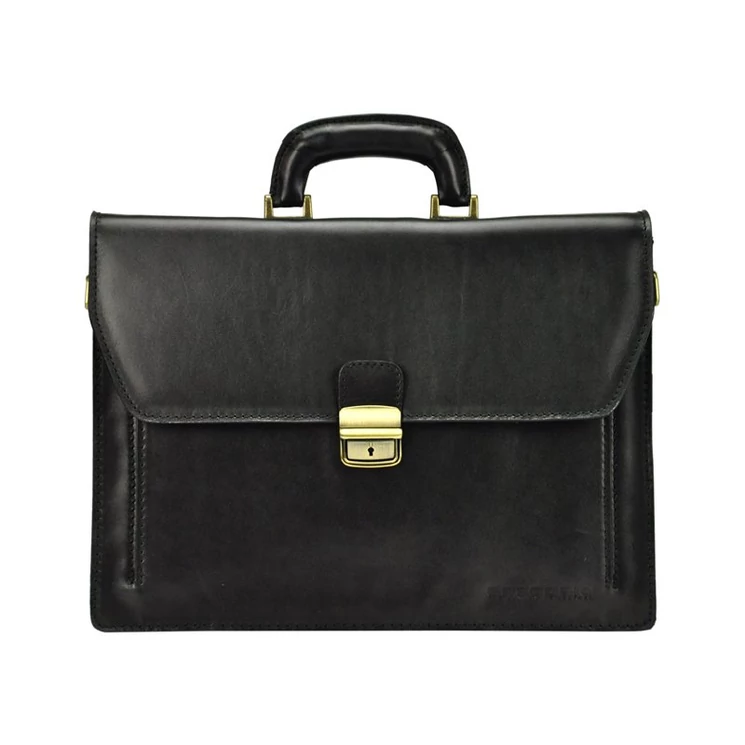 Gregorio Valódi bőr kétrészes Aktatáska fekete színben