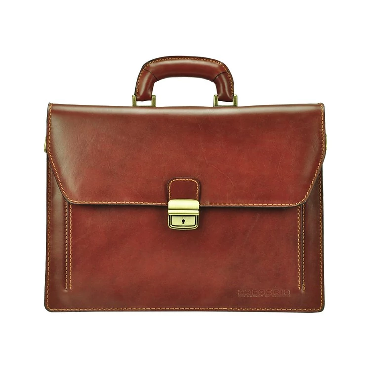 Gregorio Valódi bőr kétrészes Aktatáska világosbarna színben