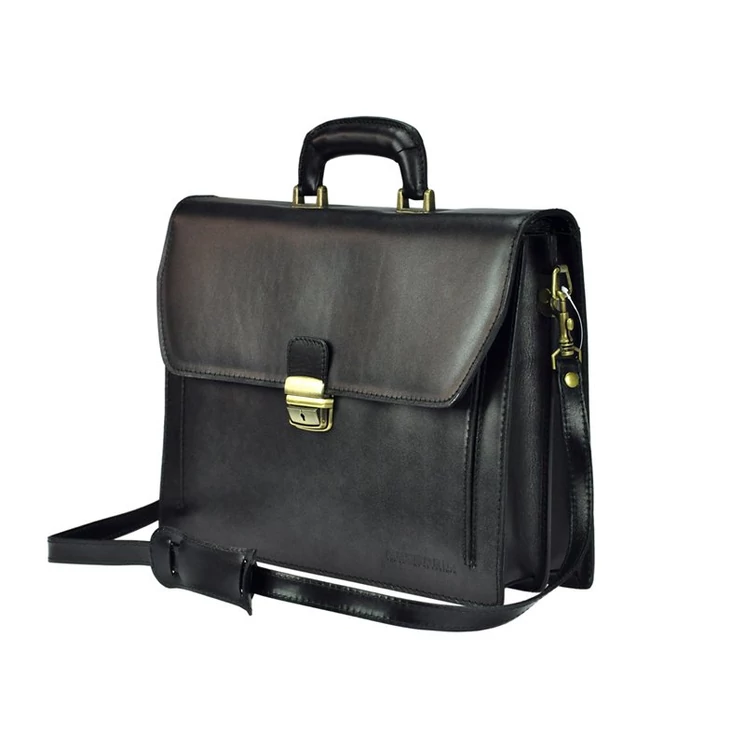 Gregorio Valódi bőr kétrészes Aktatáska fekete színben