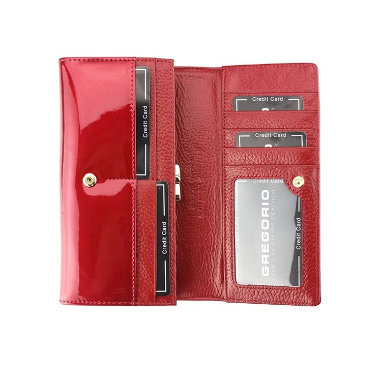 Piros Valódi bőr Pénztárca