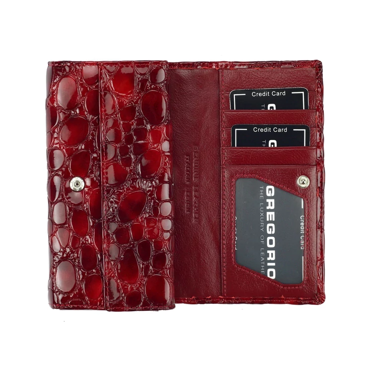 Gregorio Valódi bőr Pénztárca Piros színben