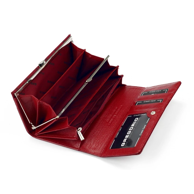 Piros Valódi bőr Pénztárca