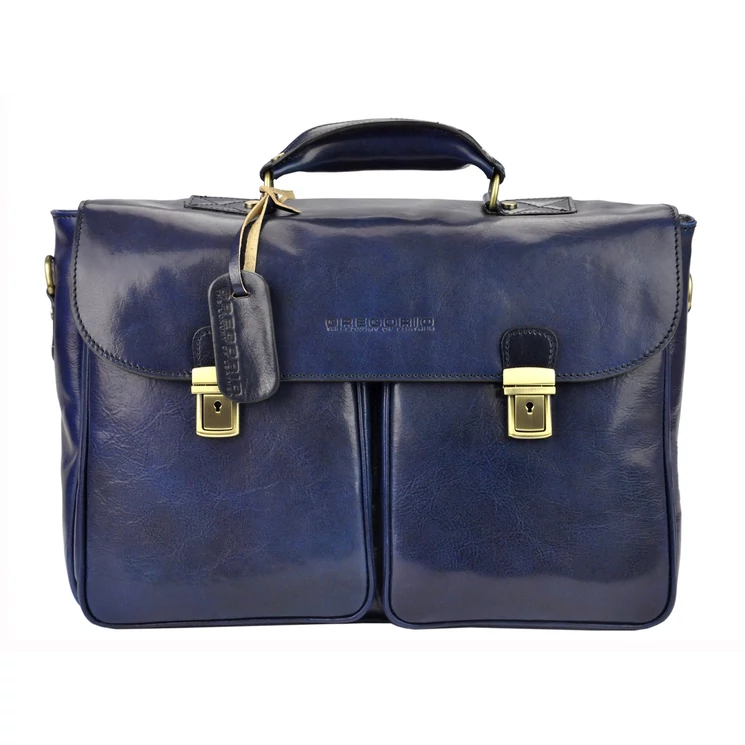 Gregorio Valódi bőr Aktatáska Világosbarna színben