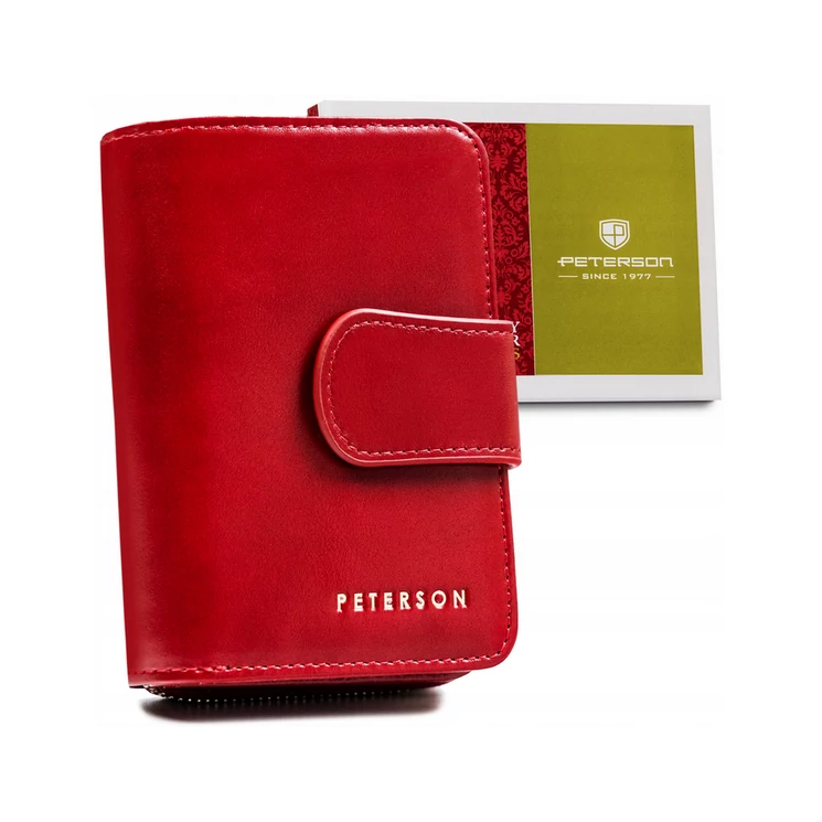 Valódi  bőr Női pénztárca piros színben