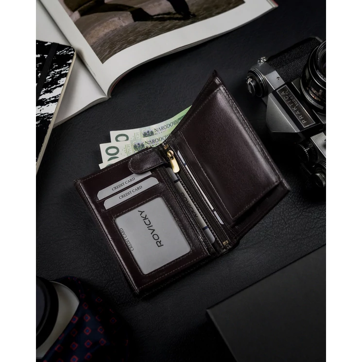 Valódi Bőr ROVICKY Férfi pénztárca RFID Védelemmel