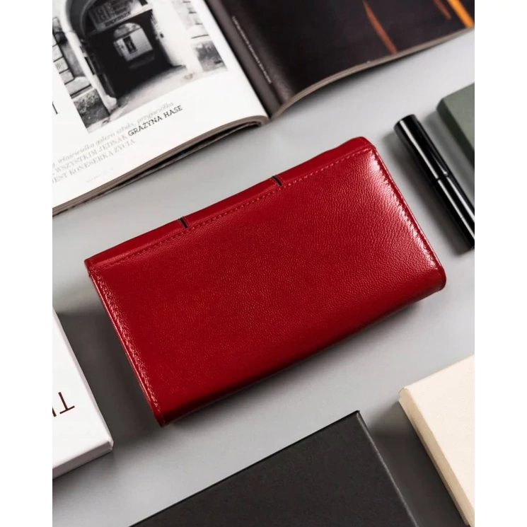 Peterson Piros Valódi bőr Női pénztárca