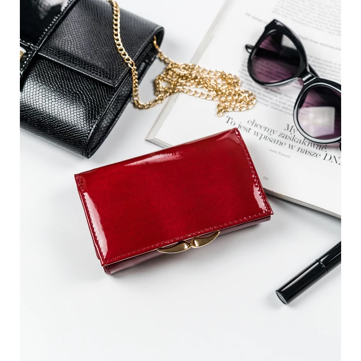 Lakk Valódi bőr női pénztárca