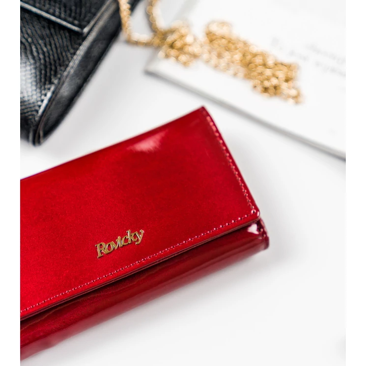 Lakk Valódi bőr női pénztárca