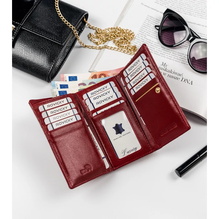 Lakk Valódi bőr női pénztárca