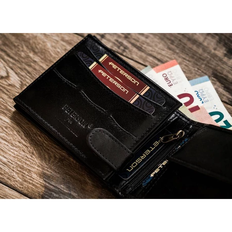 Peterson Valódi bőr Férfi pénztárca RFID védelemmel