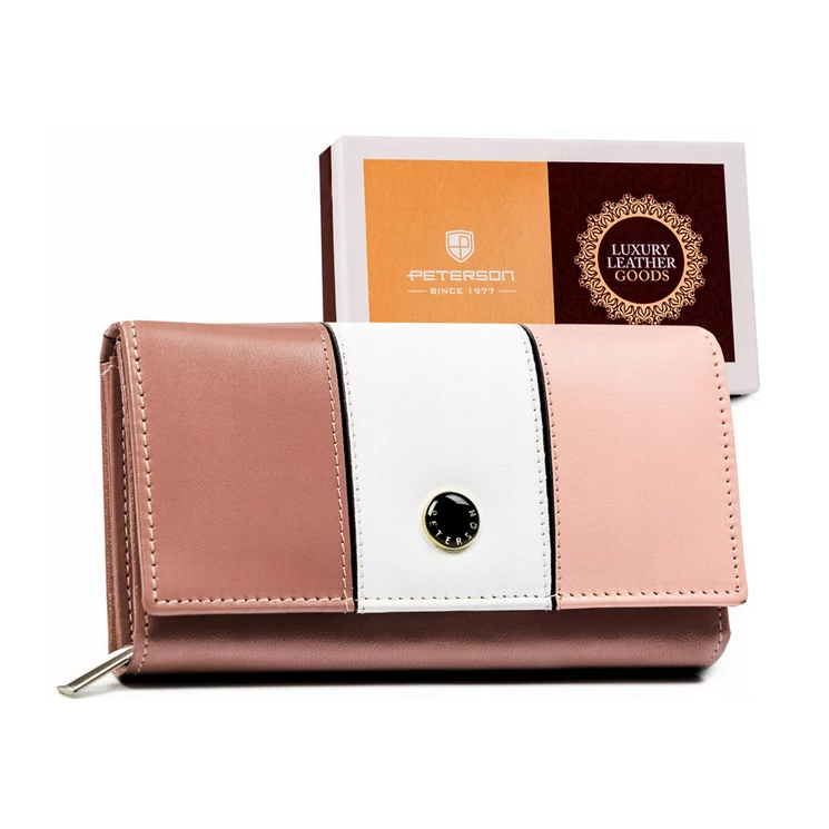 Peterson Piros Valódi bőr Női pénztárca