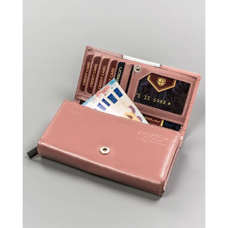 Peterson Piros Valódi bőr Női pénztárca