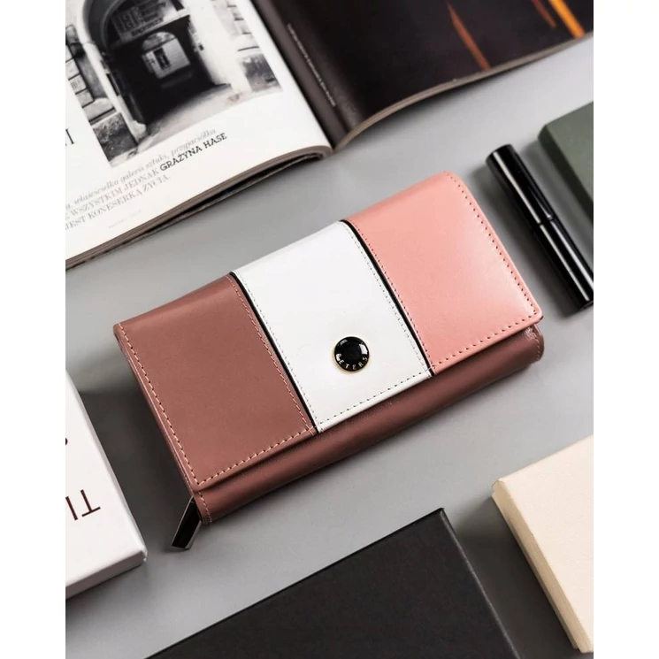 Peterson Piros Valódi bőr Női pénztárca