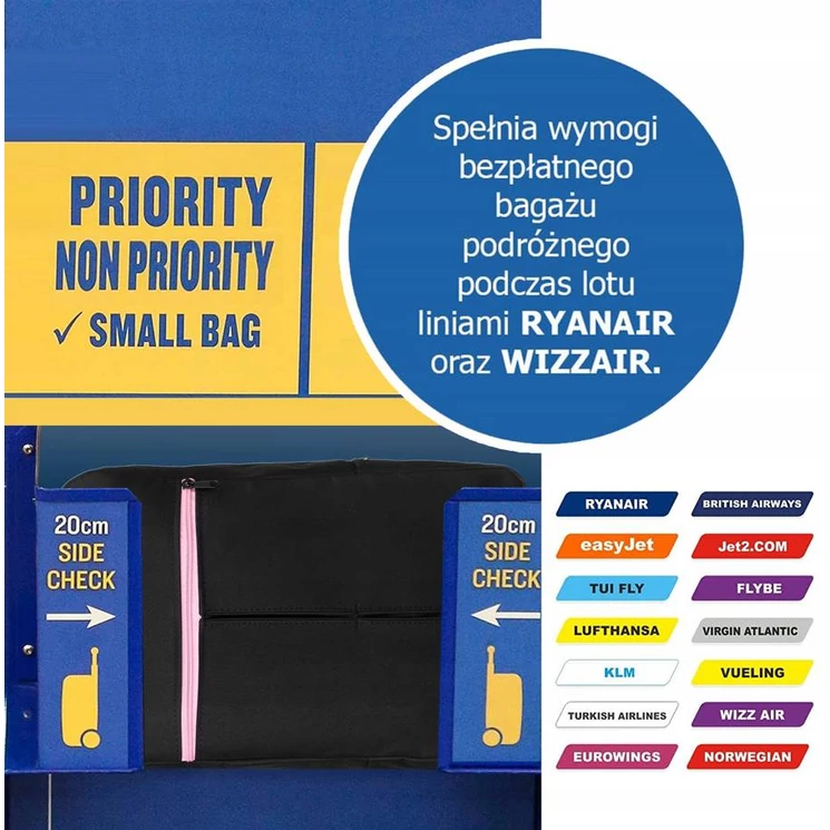 Peterson Fedélzeti hátizsák Ryanair fedélzeti ingyenes méret 40 x 20 x 25 cm