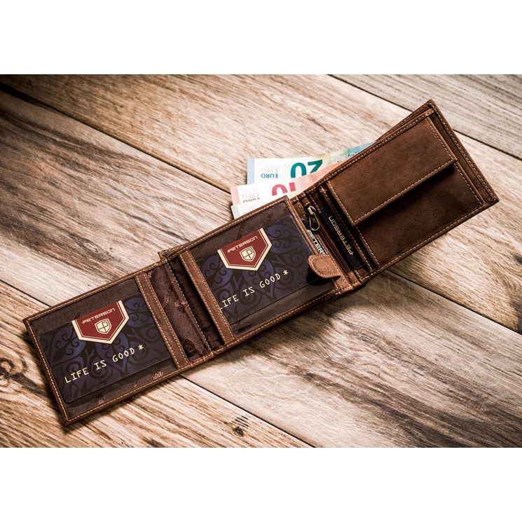 Valódi bőr Peterson Férfi pénztárca RFID védelemmel