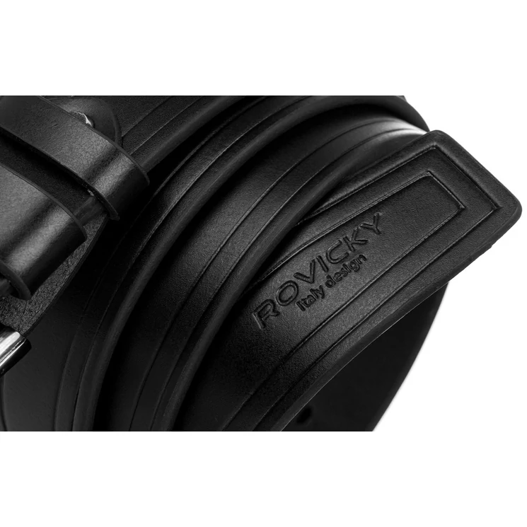 ROVICKY Férfi bőr öv kék színben 110 cm díszdobozban