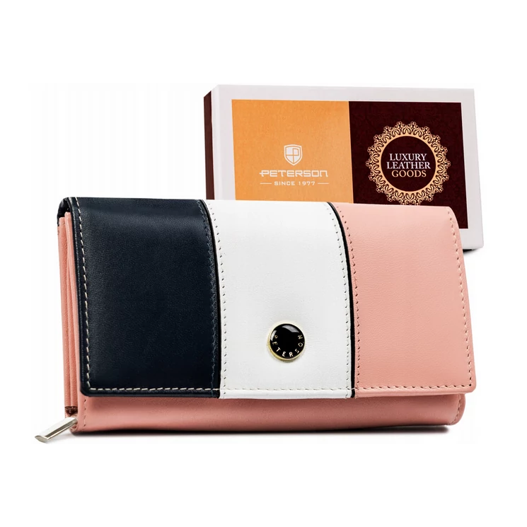 Peterson Piros Valódi bőr Női pénztárca