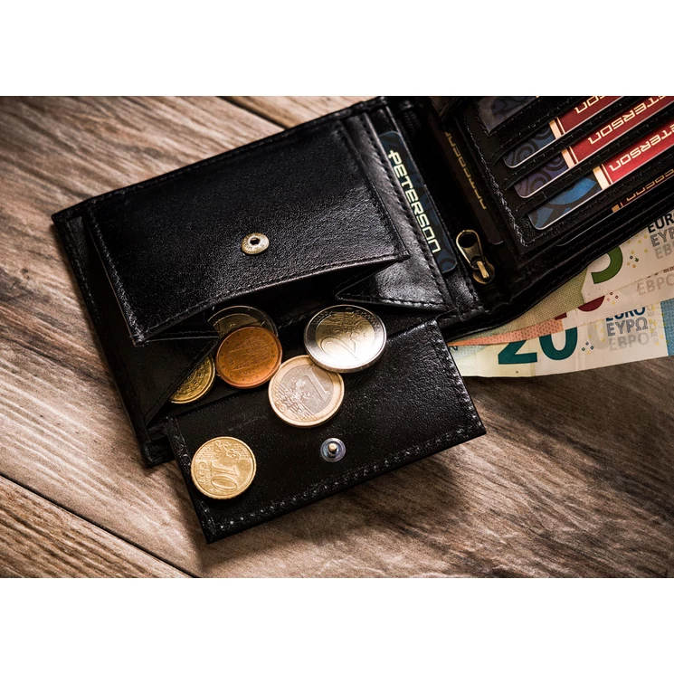 Peterson Valódi Bőr Férfi pénztárca kamionos motívummal