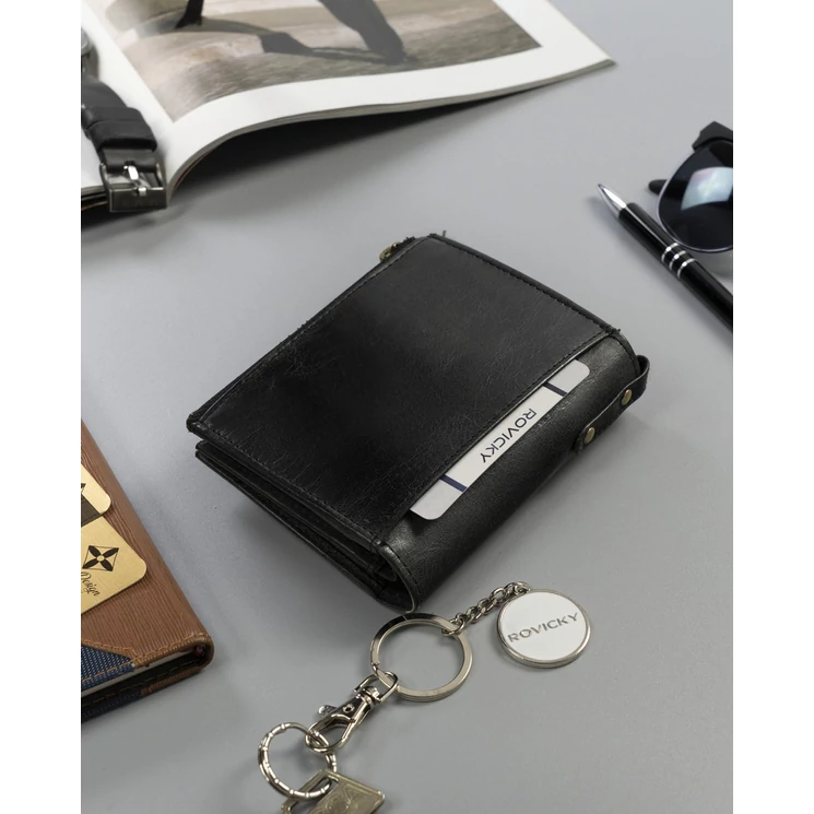 ROVICKY Valódi bőr Férfi pénztárca