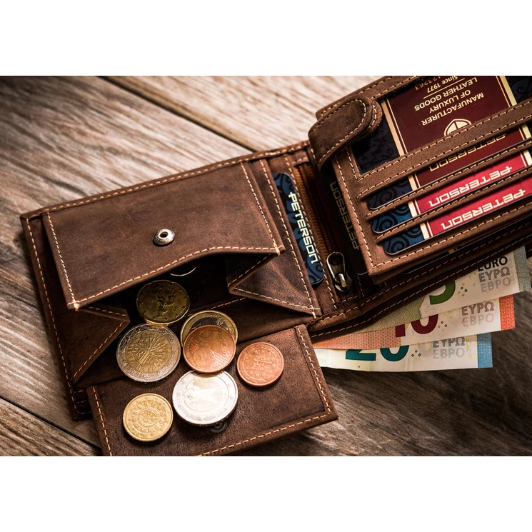 Peterson Valódi Bőr Férfi pénztárca kamionos motívummal